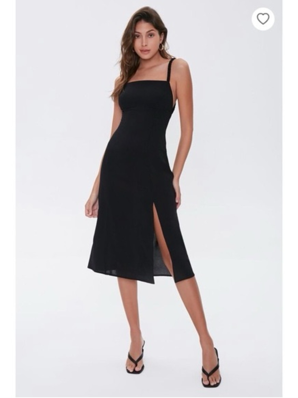 Forever 21 Classic Sideslip Cutout Cami Midi Dress with Side Slit